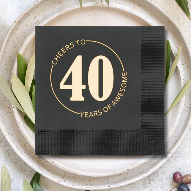 Cheers To 40 Years Of Awesome Forty Fortieth Foil Napkins (Creator Uploaded)