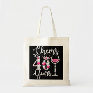 Cheers To 40 Years Old Happy 40th Birthday Queen D Tote Bag