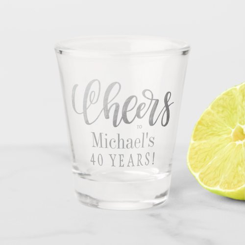 Cheers to 40 years personalized birthday  shot glass