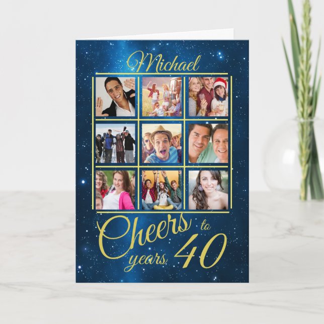 Cheers to 40 Years Photo Template 40th Birthday (Front)