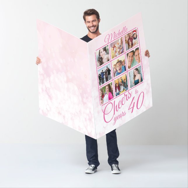 Cheers to 40 Years Photo Template 40th Birthday Card (In Situ)