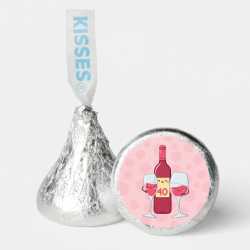 Cheers to 40 years wine themed kawaii style party hersheys kisses