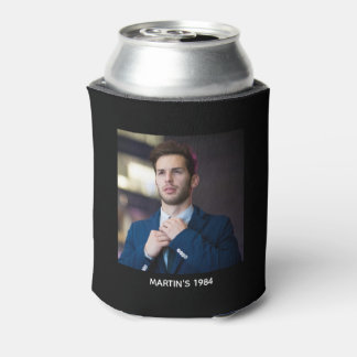 Cheers to 40th Birthday Elegant Funny Black Can Cooler
