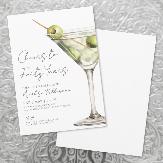 Cheers To 40th Birthday Party Invitation (Cheers To 40th Birthday Party Invitation)