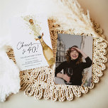 Cheers to 40th Birthday Photo Invitation<br><div class="desc">Let's Cheer to 40! Birthday Photo Invitation. Designed with a beautiful watercolor Gold Champagne Bottle.  Most lettering is editable.  Matching items in our store Cava Party Design.</div>