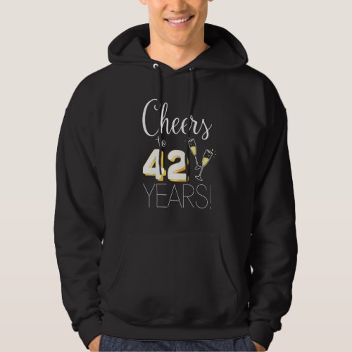 Cheers To 42 Years Married Couple Champagne Annive Hoodie