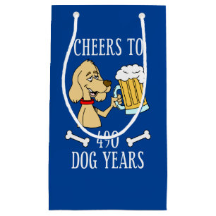 Cheers To 490 Dog Years 70th Birthday Small Gift Bag