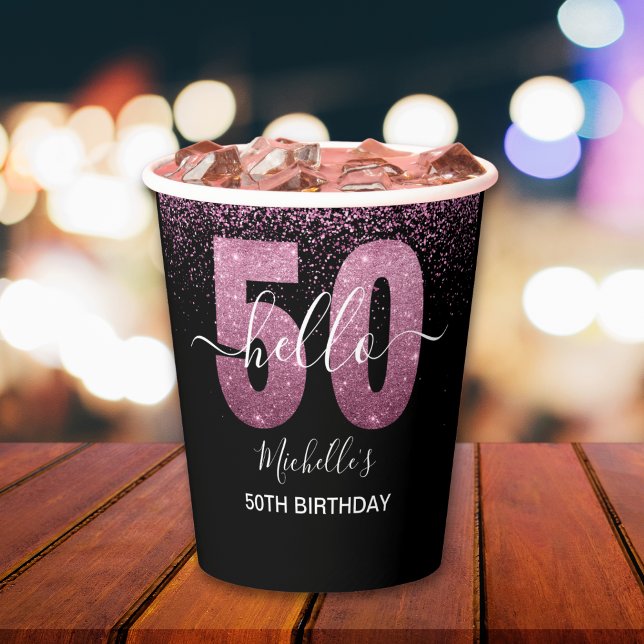 Cheers to 50! – A Sparkling Modern Celebration Paper Cups (Creator Uploaded)