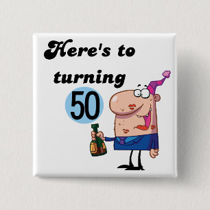 Cheers to 50 Birthday Tshirts and Gifts Pinback Button
