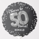 Cheers to 50 Years' 50th Birthday Balloon<br><div class="desc">Black & Silver 'Cheers to 50 Years' 50th Birthday Balloon!</div>