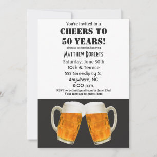 Cheers to 50 Years 50th Birthday Invitation