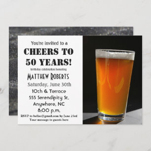 Cheers to 50 Years 50th Birthday Invitation
