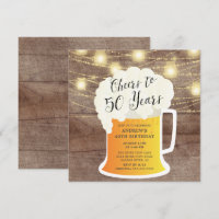 Cheers to 50 Years 50th Birthday Invitation