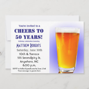 Cheers to 50 Years 50th Birthday Invitation