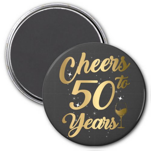Cheers To 50 Years 50th Birthday Party Circle Magnet