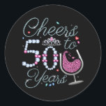 Cheers To 50 Years 50th Birthday Party Classic Rou Classic Round Sticker<br><div class="desc">Cheers To 50 Years 50th Birthday Party Team Dinking Family design Gift Classic Round Sticker Classic Collection.</div>