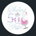 Cheers To 50 Years 50th Birthday Party Classic Round Sticker<br><div class="desc">Cheers To 50 Years 50th Birthday Party Team Dinking Family design Gift Classic Round Sticker Classic Collection.</div>
