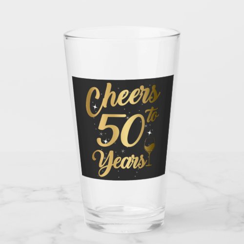 Cheers To 50 Years 50th Birthday Party Drinking Glass