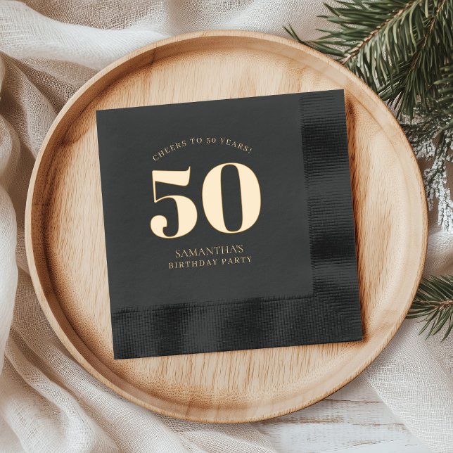 Cheers to 50 Years 50th Birthday Party Foil Napkins (Creator Uploaded)