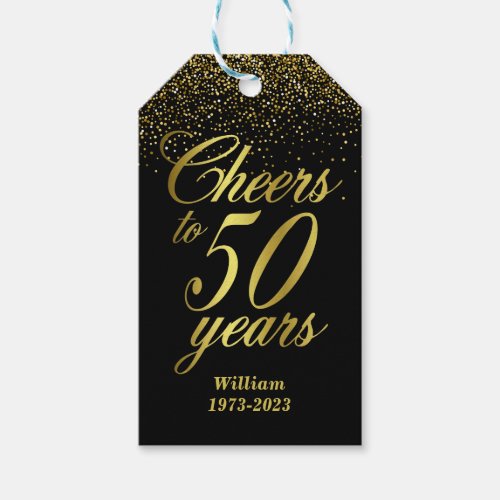 Cheers to 50 Years 50th Birthday Party Gift Tags