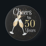 Cheers To 50 Years 50th Birthday Party Round Butto Button<br><div class="desc">Cheers To 50 Years 50th Birthday Party Team Dinking Family design Gift Round Button Classic Collection.</div>