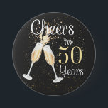 Cheers To 50 Years 50th Birthday Party Round Butto Button<br><div class="desc">Cheers To 50 Years 50th Birthday Party Team Dinking Family design Gift Round Button Classic Collection.</div>