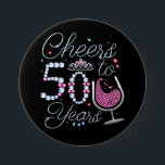 Cheers To 50 Years 50th Birthday Party Round Butto Button<br><div class="desc">Cheers To 50 Years 50th Birthday Party Team Dinking Family design Gift Round Button Classic Collection.</div>