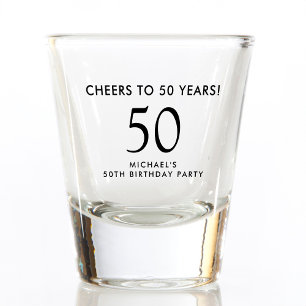 Cheers to 50 Years 50th Birthday Party Shot Glass