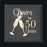 Cheers To 50 Years 50th Birthday Party Square Magn Magnet<br><div class="desc">Cheers To 50 Years 50th Birthday Party Team Dinking Family design Gift Square Magnet Classic Collection.</div>