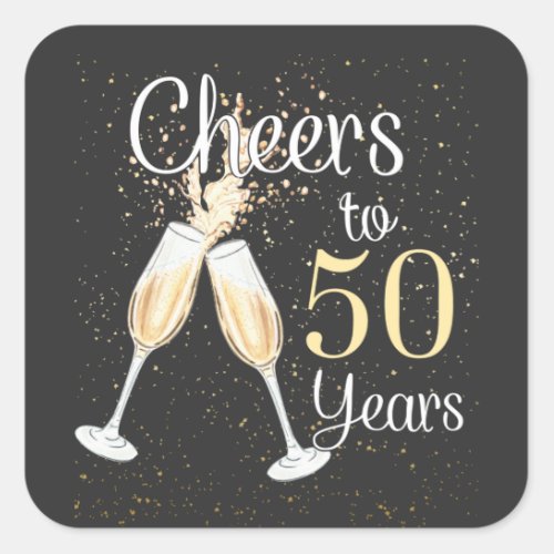Cheers To 50 Years 50th Birthday Party Square Sticker