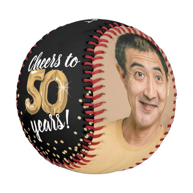 Cheers to 50 Years - 50th birthday Photo Baseball (Angled)