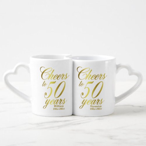 Cheers to 50 Years 50th Wedding Anniversary  Coffee Mug Set