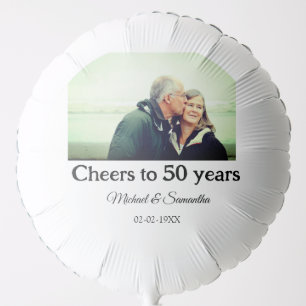 cheers to 50 years anniversary add name photo date balloon