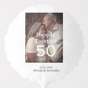 cheers to 50 years anniversary add name photo date balloon