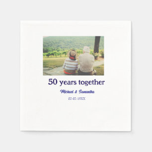 cheers to 50 years anniversary add name photo date napkins