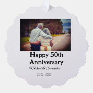 cheers to 50 years anniversary add name photo date ornament card