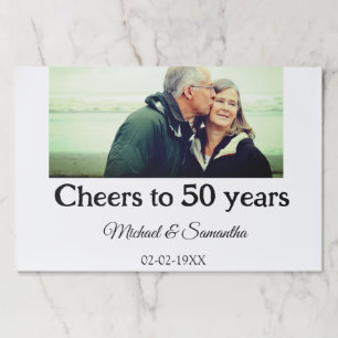 cheers to 50 years anniversary add name photo date paper pad