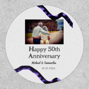 cheers to 50 years anniversary add name photo date patch