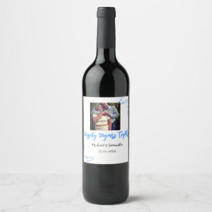 cheers to 50 years anniversary blue leaf photo nam wine label