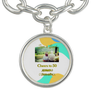 cheers to 50 years anniversary love is Sweet retro Bracelet