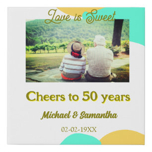 cheers to 50 years anniversary love is Sweet retro Faux Canvas Print