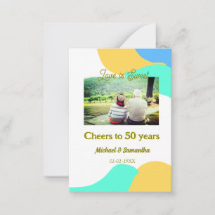 cheers to 50 years anniversary love is Sweet retro Note Card