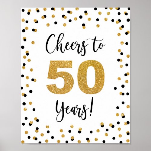 Cheers to 50 Years Anniversary or Birthday Sign