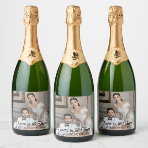 Cheers to 50 Years Anniversary Party Drink Label