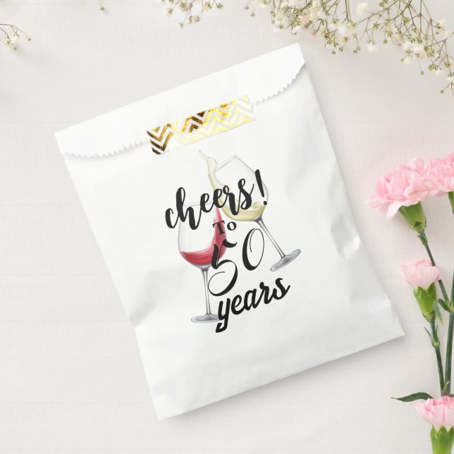 Cheers to 50 Years Birthday Favor Bags (Sealed)