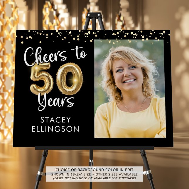 Cheers to 50 Years Birthday Photo Welcome Sign (Creator Uploaded)
