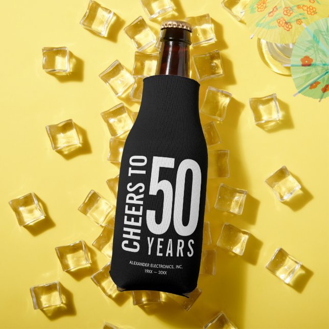 Cheers to 50 Years Business Anniversary Bottle Cooler (In Situ Summer)