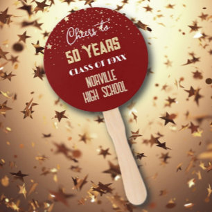Cheers to 50 Years! Class Reunion Hand Fan