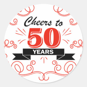 Cheers to 50 years classic round sticker
