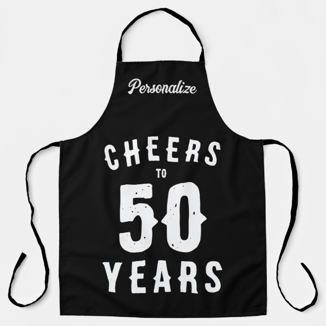 Cheers to 50 years cool 50th Birthday BBQ apron (Front)